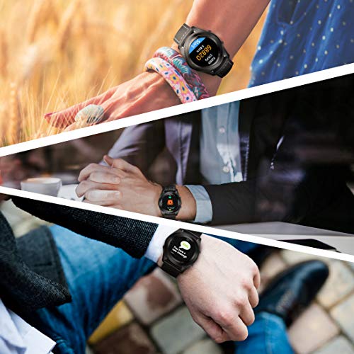 DTNO.I Smart Watch GPS Smart Watch Sports Smart Watch Wearable Devices Multifunction Bracelet Compatible with Android iOS (leather)