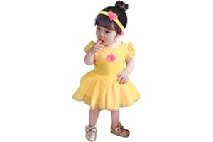 IZKIZF Baby Girls Snow White Belle Sofia Birthday Princess Christmas Halloween Costume Bodysuit Romper Tutu Dress w/Headband