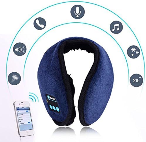 BicycleStore Wireless Bluetooth Earmuffs Music Headset Stereo Headphone Speaker Fits For Outdoor Sports Walking Hiking Skating Cycling Touring Fishing Dark Blue