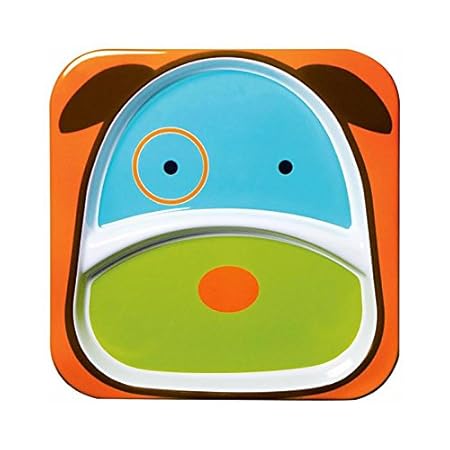 Skip Hop Zoo Divided Melamine Plate-Dog (Blue and Orange)