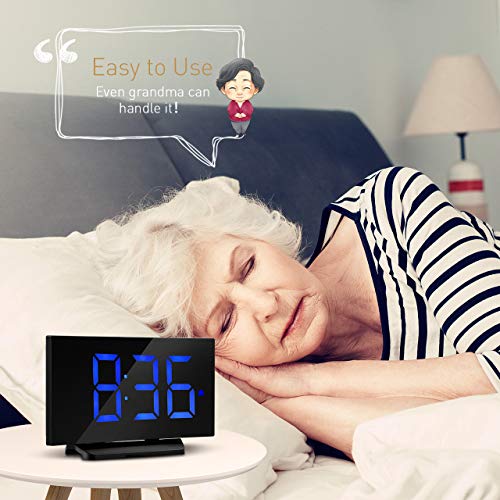 image for TOPELEK Alarm Clock, Digital 5'' LED Curved Screen Alarm Clock with Di