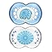 MAM Original Baby Pacifier, Nipple Shape Helps Promote Healthy Oral Development, Sterilizer Case, 2 Pack, 6-16 Months, Clear/Boy