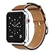 yearscase 42MM Genuine Leather Replacement Band with Classic Metal Adapter Clasp Single Tour Compatible Apple Watch Band Series 3 Series 2 Series 1 Nike+ Hermes&Edition - Brown