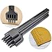 Icobbler 2019 New Profession Leather Hole Punch Tools Cutting Stitch for Wallet Belt, Round Punch DIY Die Chisel Leathercraft Sewing Kit 2/4/6 Tooth 3Pcs Set (4mm Hole Spacing, 1mm Diameter, Black)