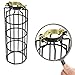 Rustic State Cylinder Long Metal Wire Hanging Pendant Light Cage, Lamp Shade, Bulb Cover Guard, Lighting Fixture for Industrial Vintage Farmhouse DIY Project - 10 Inch - Set of 2 - Black