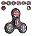 Spinner Fidget Toy,Laser Fine Print Stress Reducer Portable Tri-Spinner Anti-Anxiety 360 Spinner Relieves ADHD Anxiety EDC Hand Spinner,Drop Test,Mute Bearing(Charm of Black)