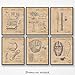 Vintage Baseball Patent Prints, 6 (8x10) Unframed Photos, Wall Art Decor Gift for Home Office Work Garage Shop School Gym College Man Cave Student Teacher Coach Team Field Sports League Gears Fans