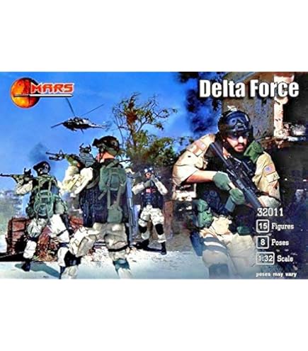 Mars, U.S. Delta Force- 15 figures in 8 poses (54MM) #32011, 54mm Toy