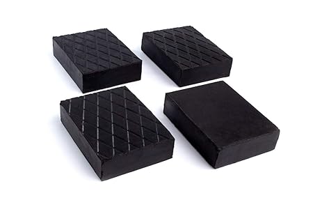 Kora 71 Satz 4 Stück Gummiblöcke 120x80x40mm schwarz Set of 4