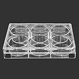 BIPEE Polystyrene Petri Dish 6 Well Cell Culture Plate, Sterile, Pack of 10