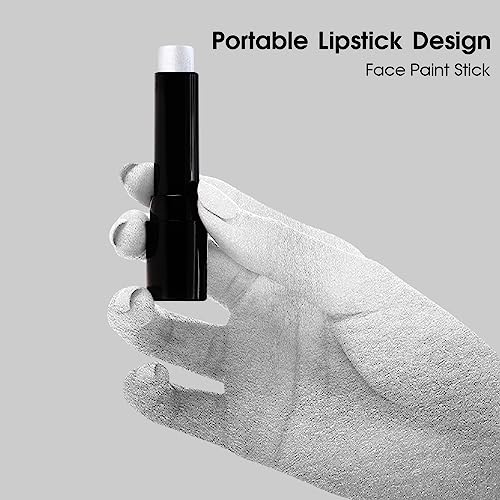 BADCOLOR Metallic Silver Face Body Paint Eye Black Stick, Holographic Glitter Paint Makeup Stick