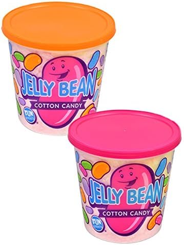 Fun Sweets Easter Cotton Candy - 1.5 Ounce Tub - 2-Pack (Jelly Bean)