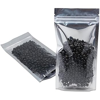 100Pcs Stand Up Clear Silver Zip Lock Resealable Aluminum Mylar Foil Plastic Packaging Bag (3.5x5.5 inch)