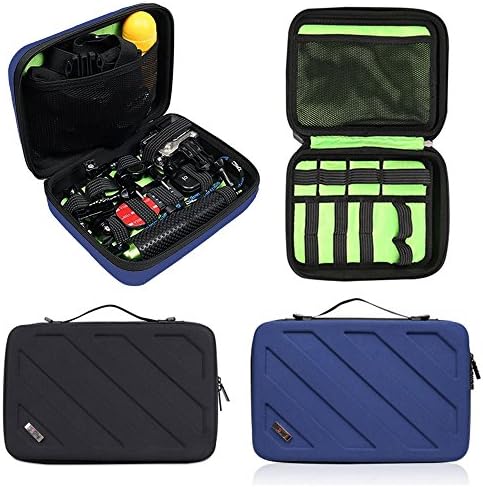 Travel Gopro Bag Action Camera Case for Carrying Gopro Hero 6, 5, 4 and AKASO EK5000 V5 4K WIFI Action Camera Accessories Bag Organize（Blue）