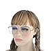 MINCL/Irregular Metal Frame Street Fashion Designer Clear Lens Sunglasses (gold/clear, gold/clear)