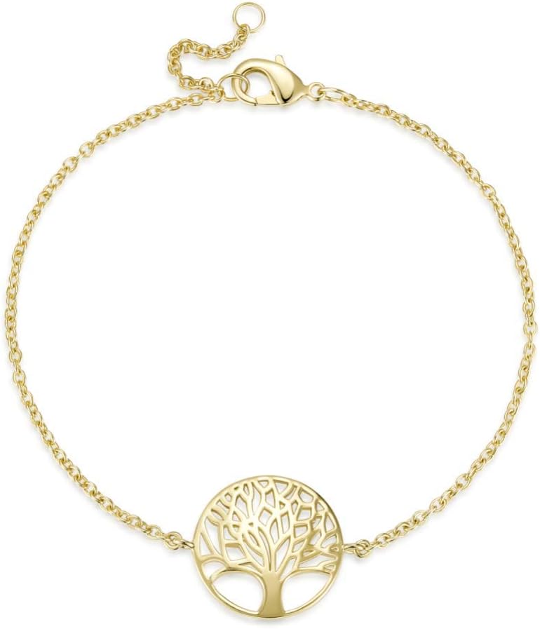 Agvana Tree of Life Necklace Bracelet Earrings Mother's Day Gifts for Mom Grandma Gold Filled Sterling Silver Family Tree Jewelry Sets for Women Teen Girls Lover with Jewelry Box