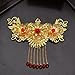JC's Beauty set of traditonal hairclip side comb wedding dragon Phoenix bride headwear Chinese traditonal style accessories wedding hair clip red and gold color