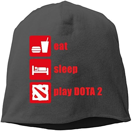 ROCYK Eat Sleep Dota 2 Skull Cap Black One Szie With Unisex