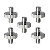 Foto&Tech 5 Pieces 1/4" Male to 1/4" Male Threaded Screw Adapter Compatible with Camera Cage/Shoulder Rig/Tripod/Socket Studio/Lighting Equipment/LED Panel/GoPro