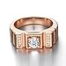 Men's Fashion Band Rings with Round Cubic Zirconia CZ Size 8-10