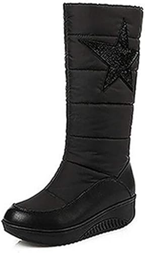 Amazon ヤク 暖か スノーブーツ 靴 雪山 雪道 登山 スキー 凍結 路面 スノーシューズ レディース ブーツ 防寒シューズ 防寒靴 滑らない 耐摩耗性 おしゃれ スリッポン ボアブーツ カジュアル 星柄 アウトドアシューズ ブーツ ブーティ