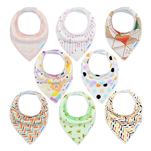 Baby Bibs Bandana Bibs for Boys and Girls, Drool Bibs for Toddler Teething 8 Pack by YOOFOSS