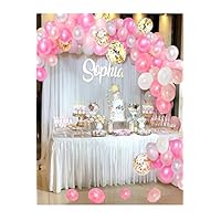 CADNLY Pink Balloons Garland Kit - 115-Piece White Pink and Gold Balloons for Pink Birthday Decorations Pastel Pink and White Baby Girl Balloon Arch for Baby Shower Decorations Party Supplies