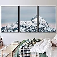 3 Piece Framed Canvas Wall Art Snow Mountain Canvas Prints Home Artwork Decoration for Living Room,Bedroom - 16