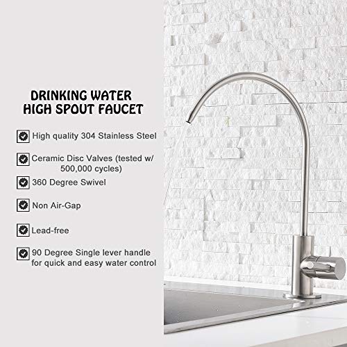 Ufaucet Modern Best Stainless Steel Brushed Nickel Kitchen Bar Sink Drinking Water Purifier Faucet, Commercial Water Filtration Faucet