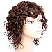 Goldfinch Short Curly Brown Wig with Bangs Curly Human Hair Wigs for Women 150% Density + Free Wig Cap (8 inches)