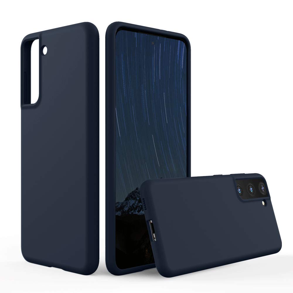 SURPHY Liquid Silicone Case Compatible with Samsung Galaxy 21+ Plus Case 6.7 inch, Gel Rubber Full Body Shockproof Phone Case for Samsung Galaxy 21+ Plus 5G (2021) (Midnight Blue)