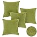 Deconovo Corduroy Pillow Case Cushion Cover with Invisible Zipper 18 x 18 Inch (Corduroy 18x18 Inch-4pcs, Oasis)