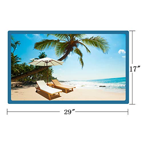 Non-Slip Door Mats Beach Printed Welcome Mat Indoor Outdoor Decorative Doormats for Entrance Home Porch Front Door - Inside Outside Floor Rug with Rubber Backing