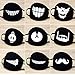 9 Pack Cool Luminous Unisex Cotton Blend Anti-Dust Face Mouth Mask, Kawaii Muffle Panda Mask Smiley mask Pollen Mask Black for Man, Woman, kids