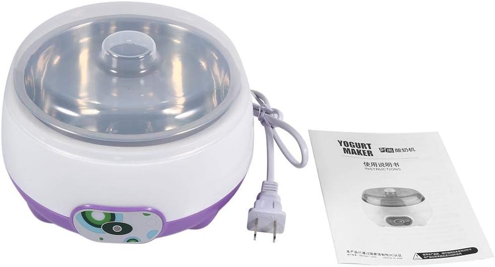 Yoghourt Machine, 220V 1L Automatic Stainless Steel Liner Yogurt Maker Machine Home DIY Yoghourt Container, Yogurt Maker (Purple)