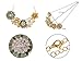 Alilang Womens Flower Rhinestones Pearl Statement Bib Golden Tone Necklace With Gray Yellow Enamel