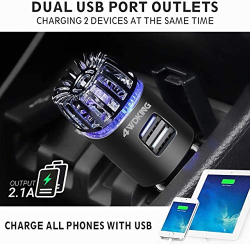 4WDKING Car Air Purifier Ionizer, 12V Plug-in Car Air Freshener Gadgets with Dual USB Charger Removes Cigarette Smoke… - Image 5