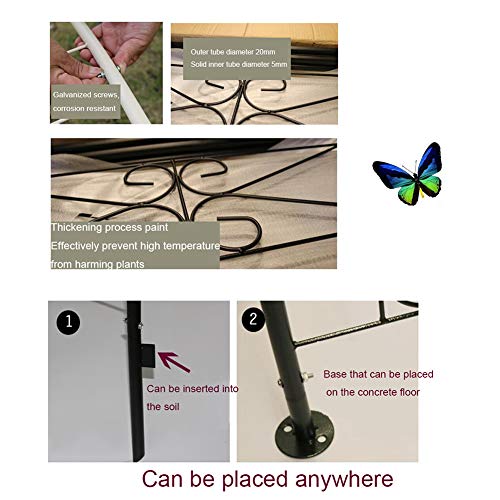 HLMBQ Rosenbogen 170x252x40cm Metall Pergola Rankhilfe Rankgitter Torbogen Rankbogen wetterfest Gartenbogen,Schwarz… – Bild 6