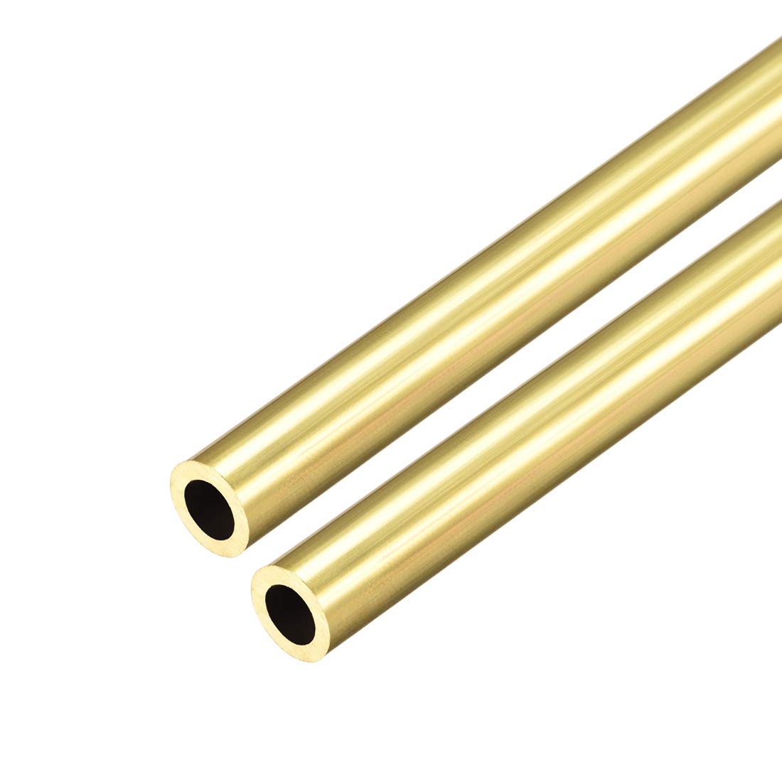 uxcell Brass Round Tube, 300mm Length 8mm OD 1.5mm Wall Thickness, Seamless Straight Pipe Tubing 2 Pcs