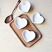 BigNoseDeer Super Cute heart shape Ceramic Sauce Dish,Mini Side Seasoning Dish,Condiment Dishes/Sushi Soy Dipping Bowl,Snack Serving Dishes,Love Porcelain Small Saucer Set(Set of 4) (3.38inch)
