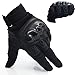 OMGAI Men's Full Finger Motorcycle Gloves of PU Leather and Hard Knuckle for Military Tactical Airsoft Outdoor Sports Black, XL