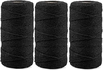 jijAcraft 300M Black Cotton String 2mm Butchers Twine for Cooking Crafting