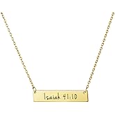 Memgift Christian Bar 𝐍𝐞𝐜𝐤𝐥𝐚𝐜𝐞 Bible Verse Faith Jewelry Baptism Christmas Birthday 𝐆𝐢𝐟𝐭 𝐟𝐨𝐫 𝐖𝐨𝐦𝐞𝐧
