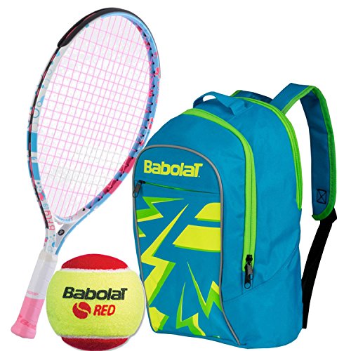 Babolat B'Fly Child's Tennis Racquet bundled with a Junior Tennis Backpack and Starter Tennis Balls