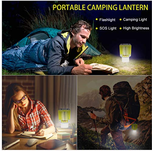 RUNACC Camping Lantern LED Flashlight Bug Zapper - Portable IP66 Waterproof Tent Light with 2000mAh Rechargeable Battery
