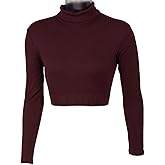 Cheer Fantastic Turtleneck Midriff Crop Top Cheerleading and Dance (Dark Maroon, Youth Medium)
