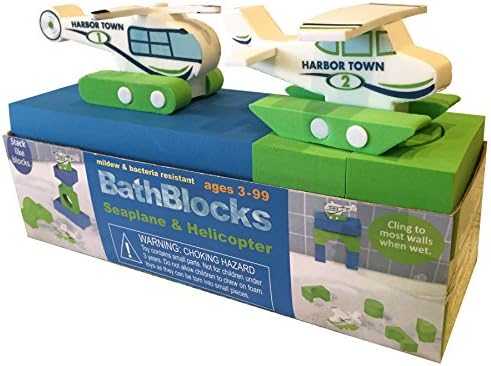 BathBlocks Floating Seaplane & Helicopter Toy