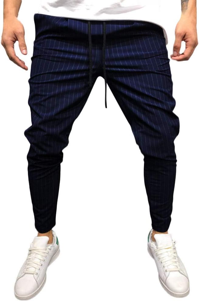 2021 Fashion Men's Casual Solid Loose Patchwork Color Sweatpant Trousers Jogger Pants