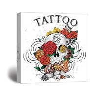 Canvas Wall Art Skull Art Canvas Prints Home Artwork Decoration for Living Room,Bedroom - 12x12 inches