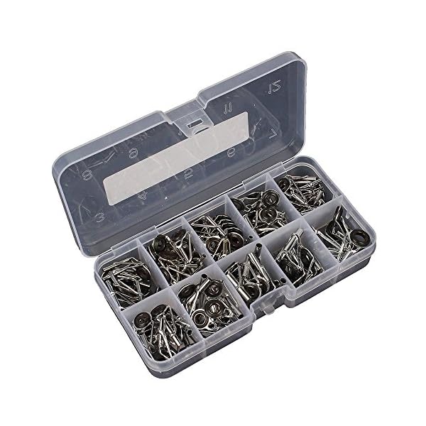 Goture-Saltwater-Fishing-Rod-Tip-Stainless-Steel-Guides-Rings-Repair-Kit-DIY-Variety-of-Sizes-Spinning-Pole-Accessories